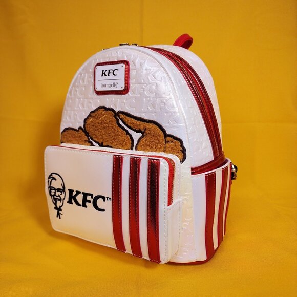 Loungefly KFC Fried Chicken Drum Stick Bucket Sherpa Iridescent Mini Backpack - Picture 7 of 10